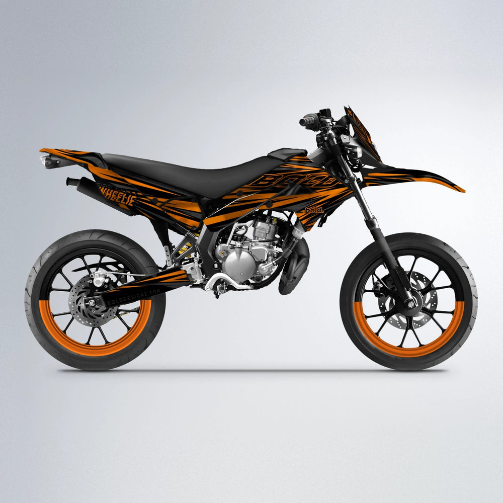 RAGE Derbi Senda supermoto graphics kit in Orange