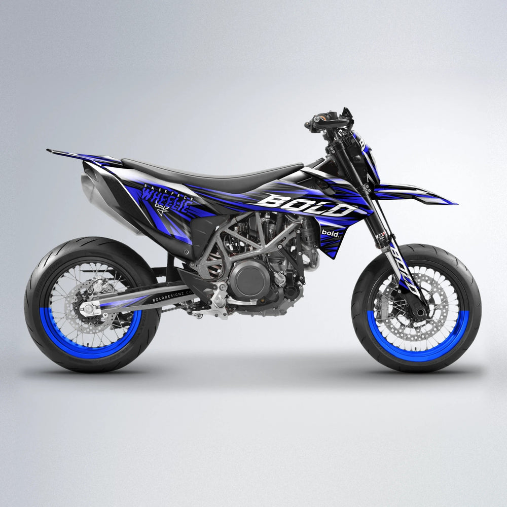 RAGE KTM SMC 690 supermoto graphics kit in Blue