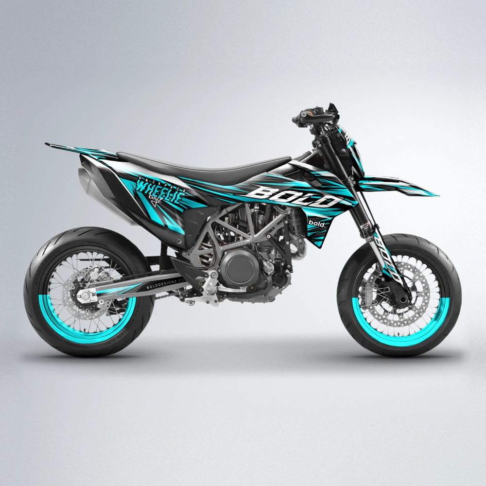 RAGE KTM SMC 690 supermoto graphics kit in Teal