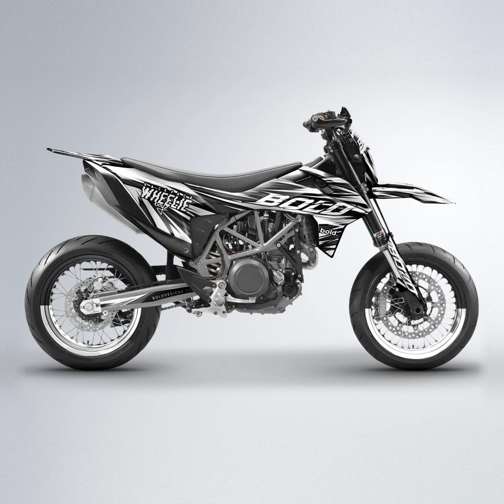 RAGE KTM SMC 690 supermoto graphics kit in White