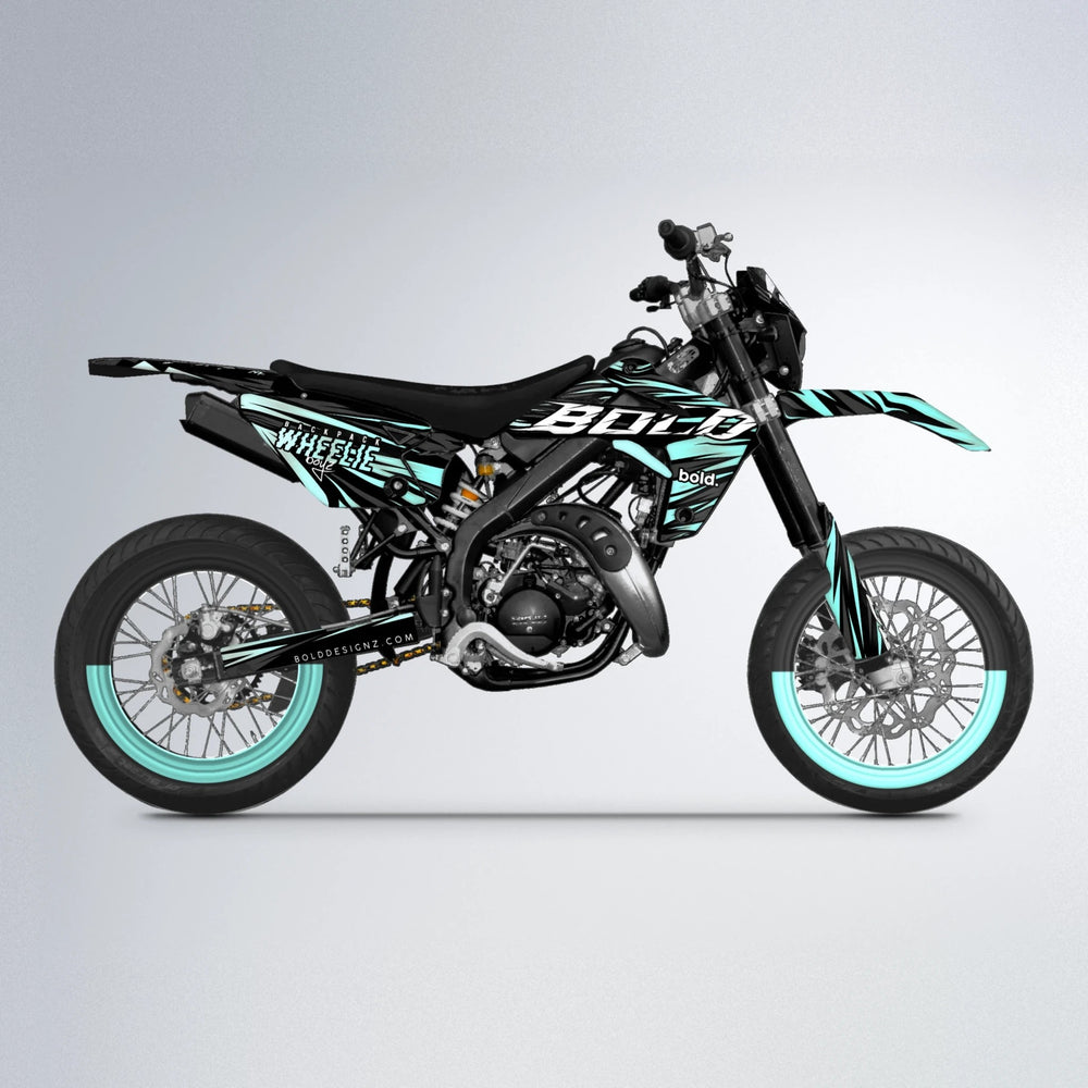 RAGE Rieju MRT supermoto graphics kit in Mint