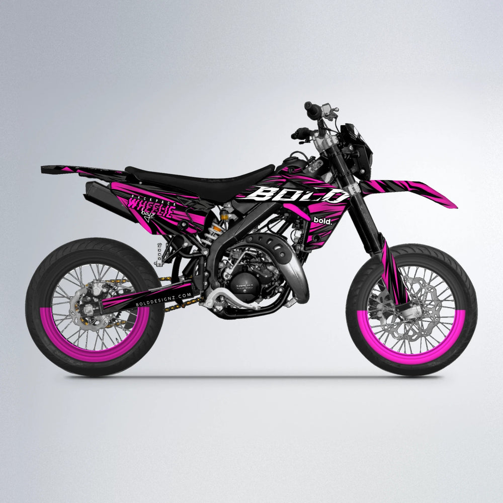 RAGE Rieju MRT supermoto graphics kit in Pink