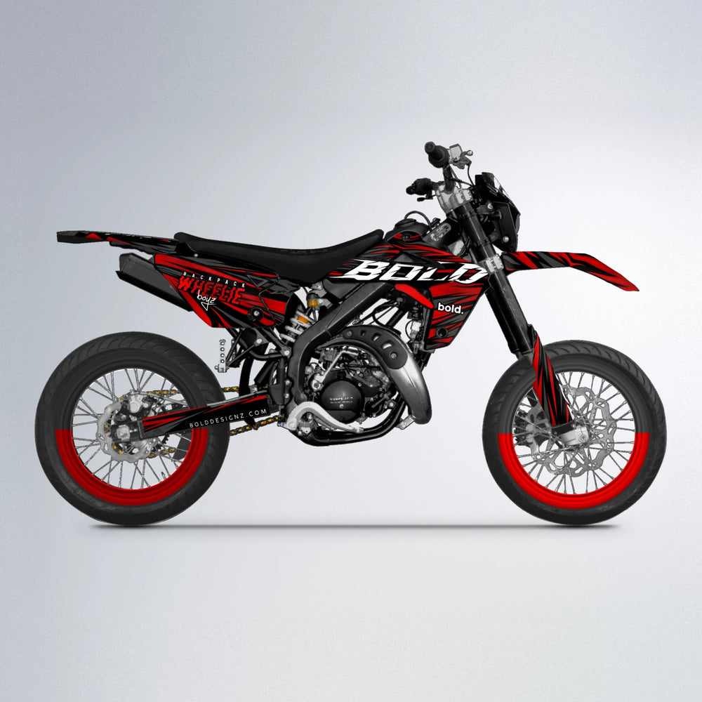 RAGE Rieju MRT supermoto graphics kit in Red