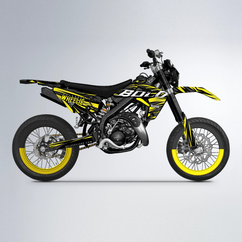 RAGE Rieju MRT supermoto graphics kit in Yellow