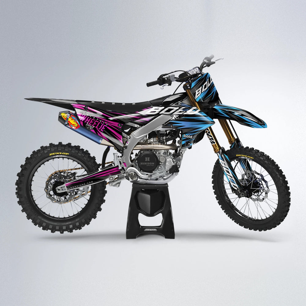 RAGE Yamaha YZF MX motocross graphics kit in Pink & Light Blue