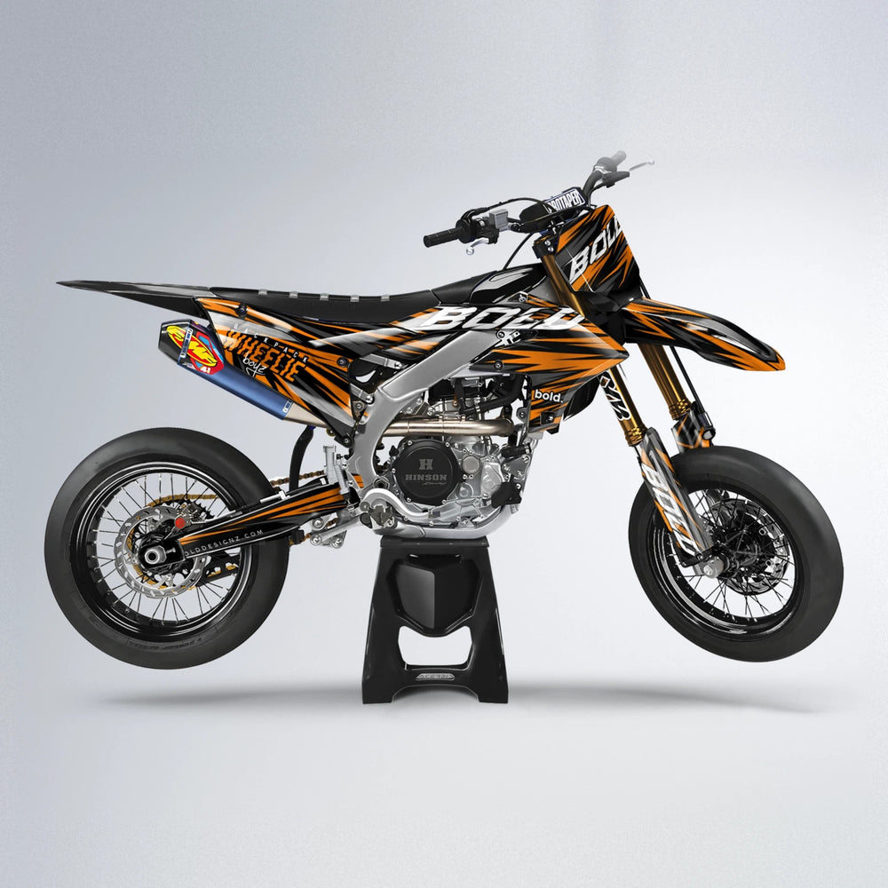 RAGE Yamaha YZF SM supermoto graphics kit in Orange