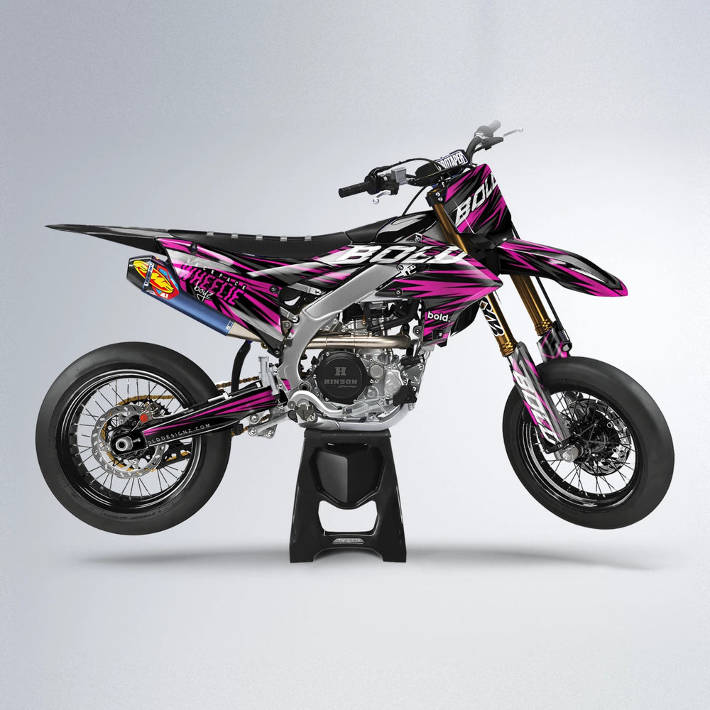 RAGE Yamaha YZF SM supermoto graphics kit in Pink