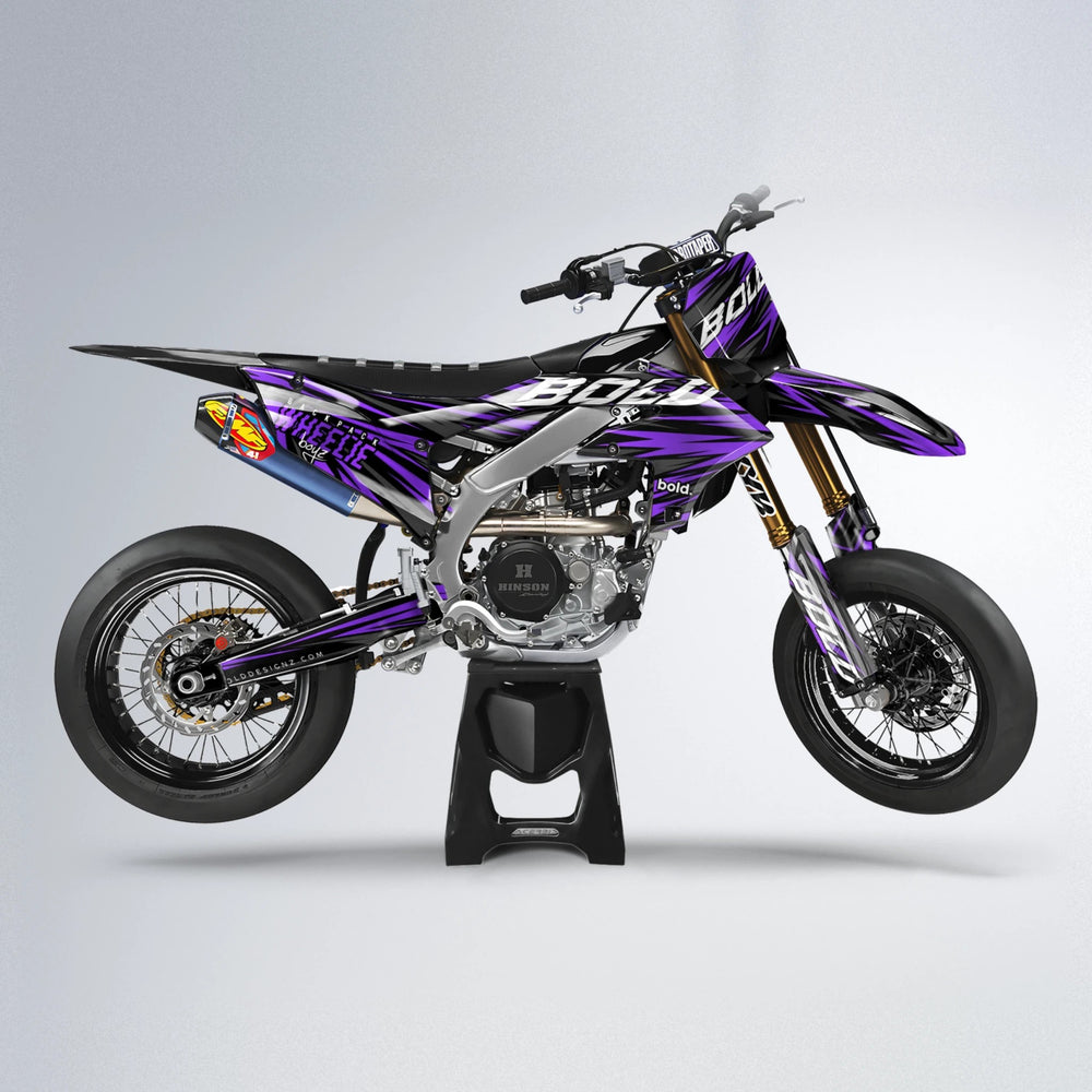 RAGE Yamaha YZF SM supermoto graphics kit in Purple