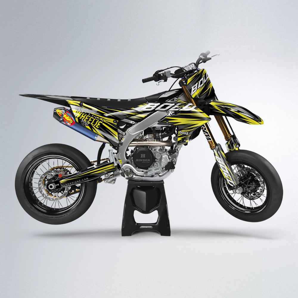 RAGE Yamaha YZF SM supermoto graphics kit in Yellow