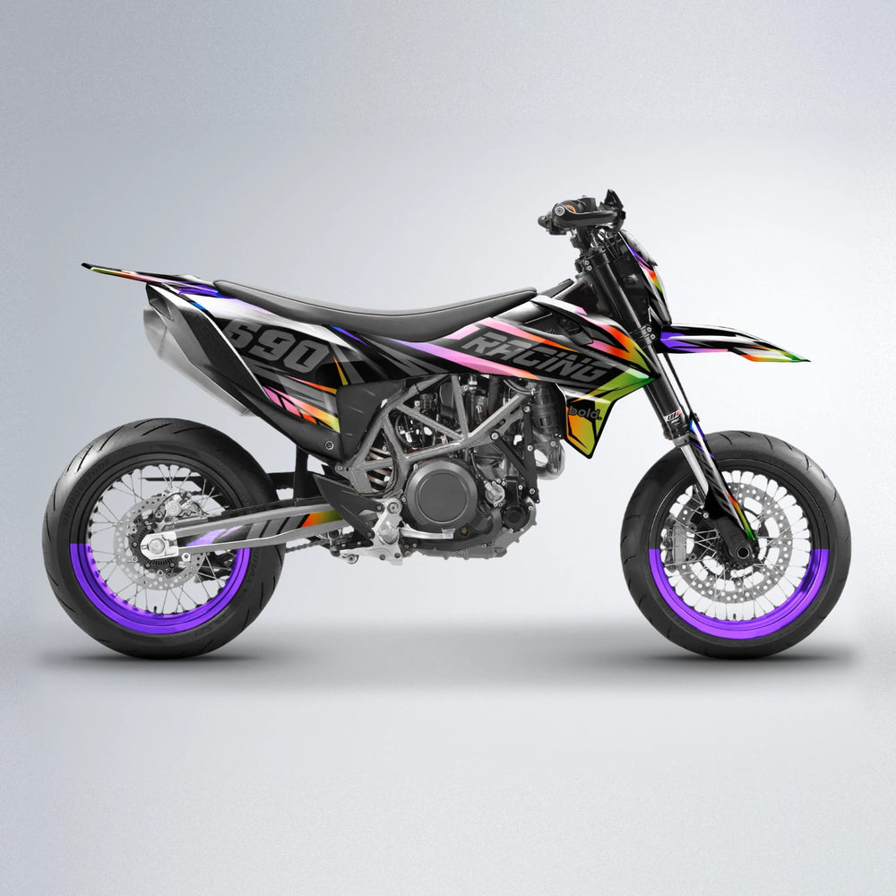 RAINBOW KTM SMC 690 supermoto graphics kit in Purple