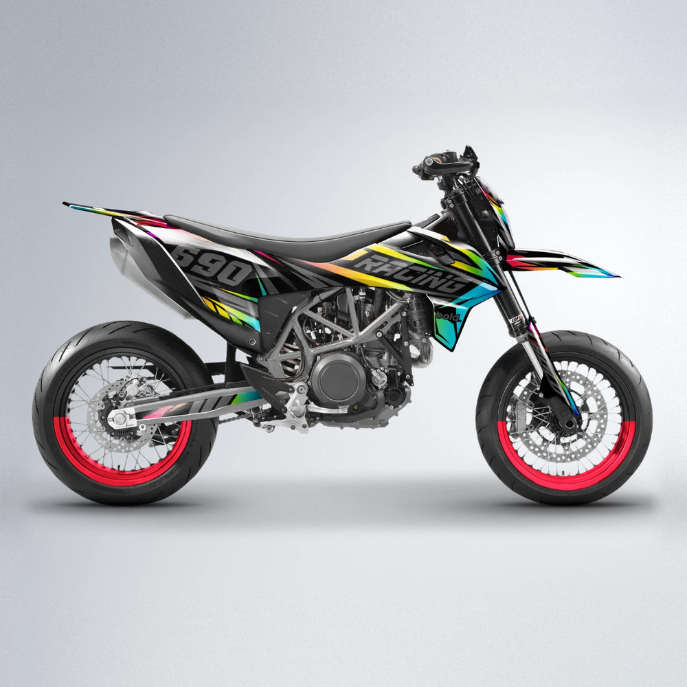 RAINBOW KTM SMC 690 supermoto graphics kit in Red