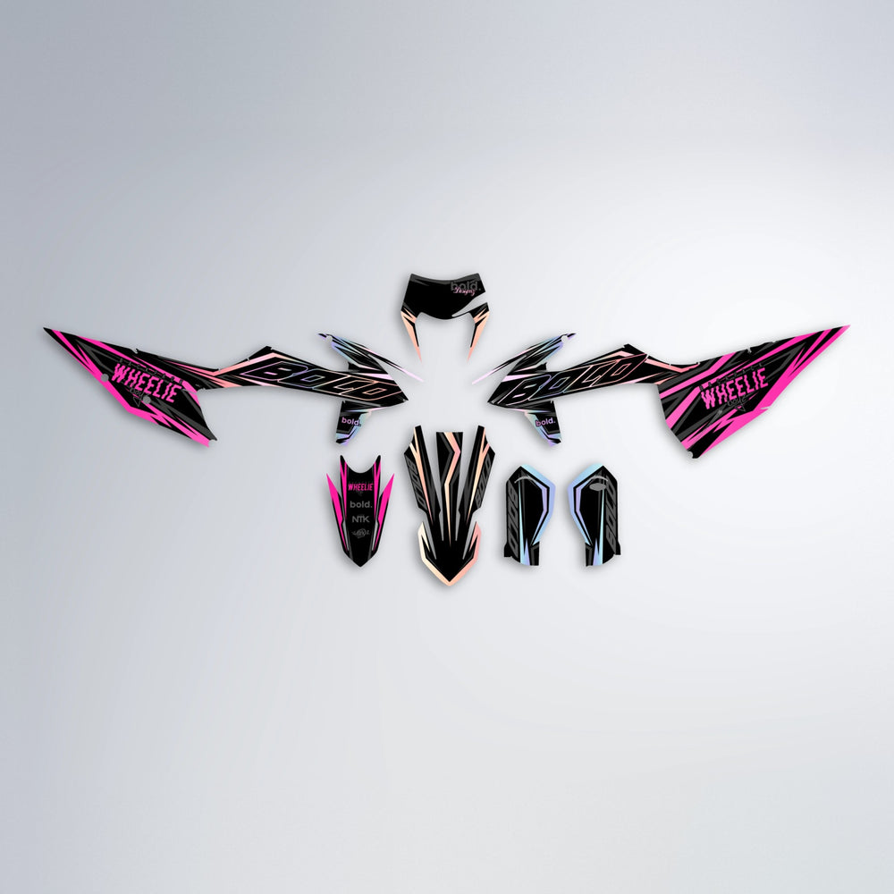 RAINBOW graphics kit parts layout in Flamingo