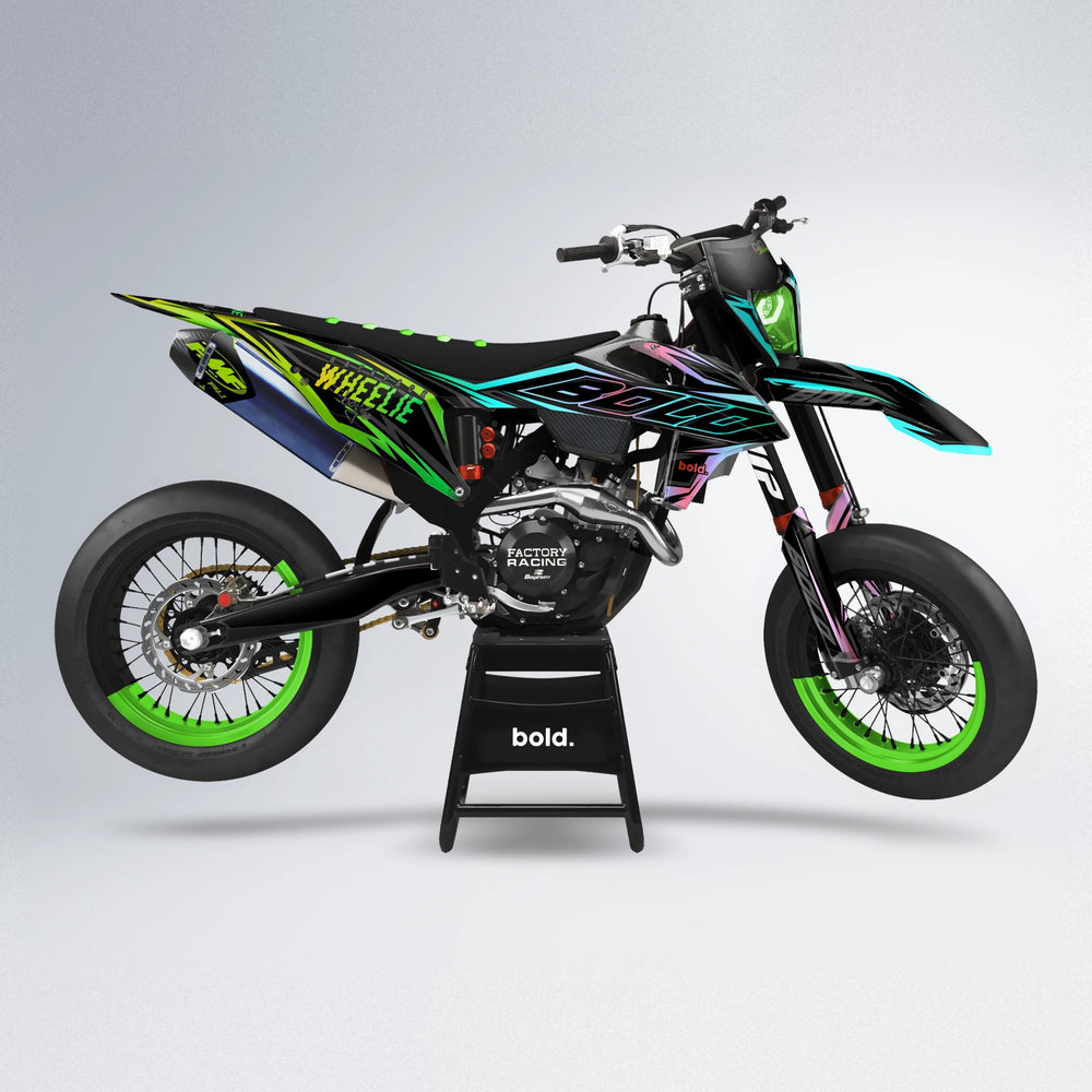 RAINBOW supermoto graphics kit in Green