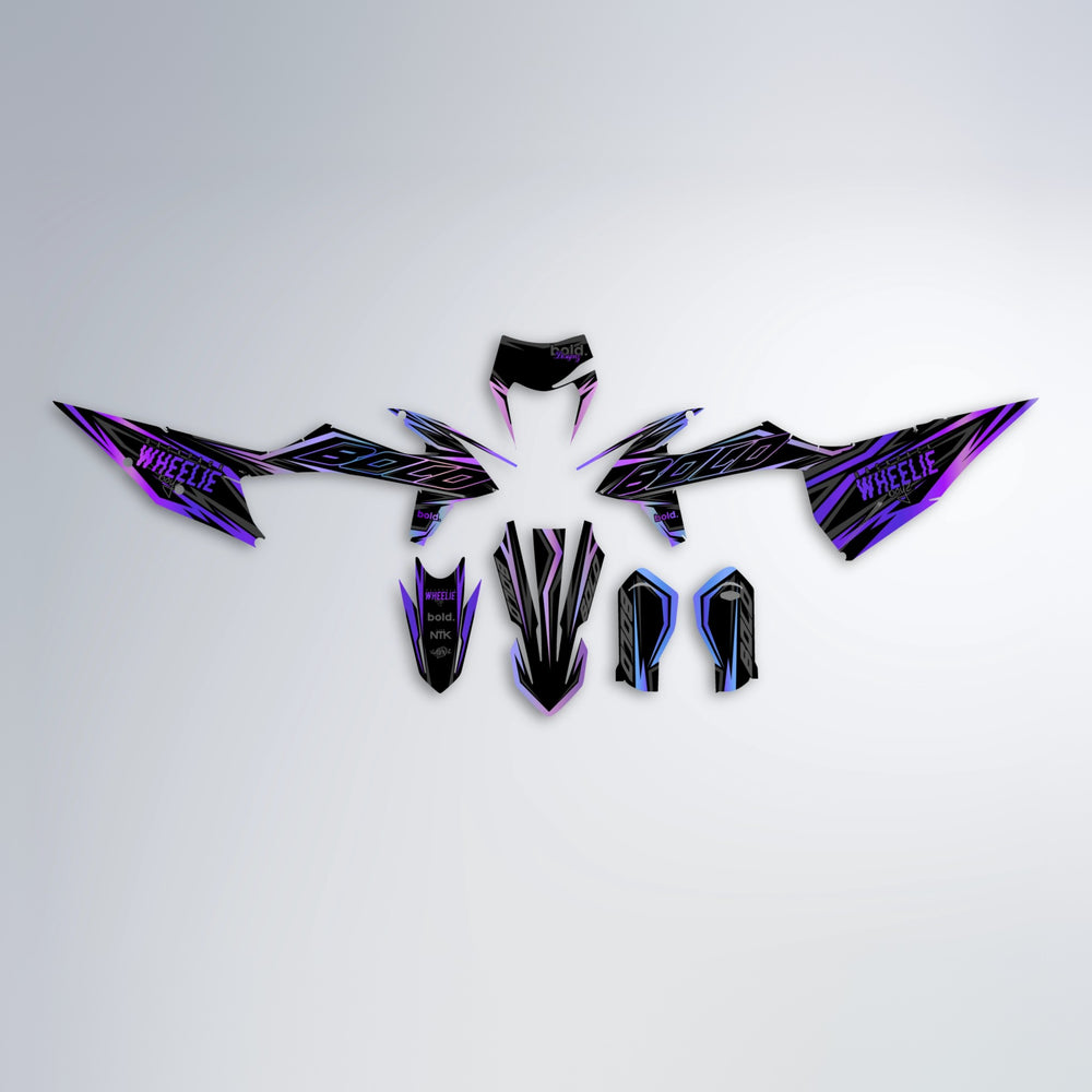 RAINBOW graphics kit parts layout in Purple Chrome