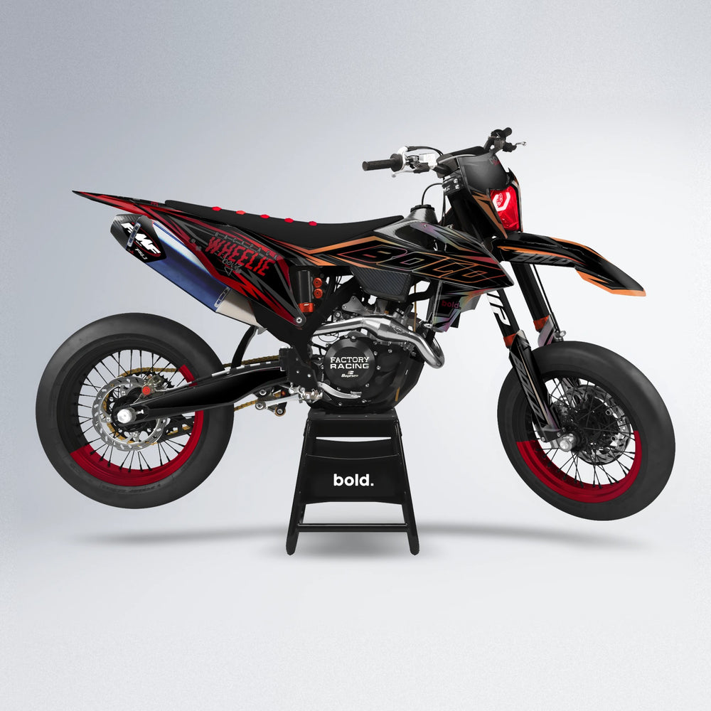 RAINBOW supermoto graphics kit in Red Chrome