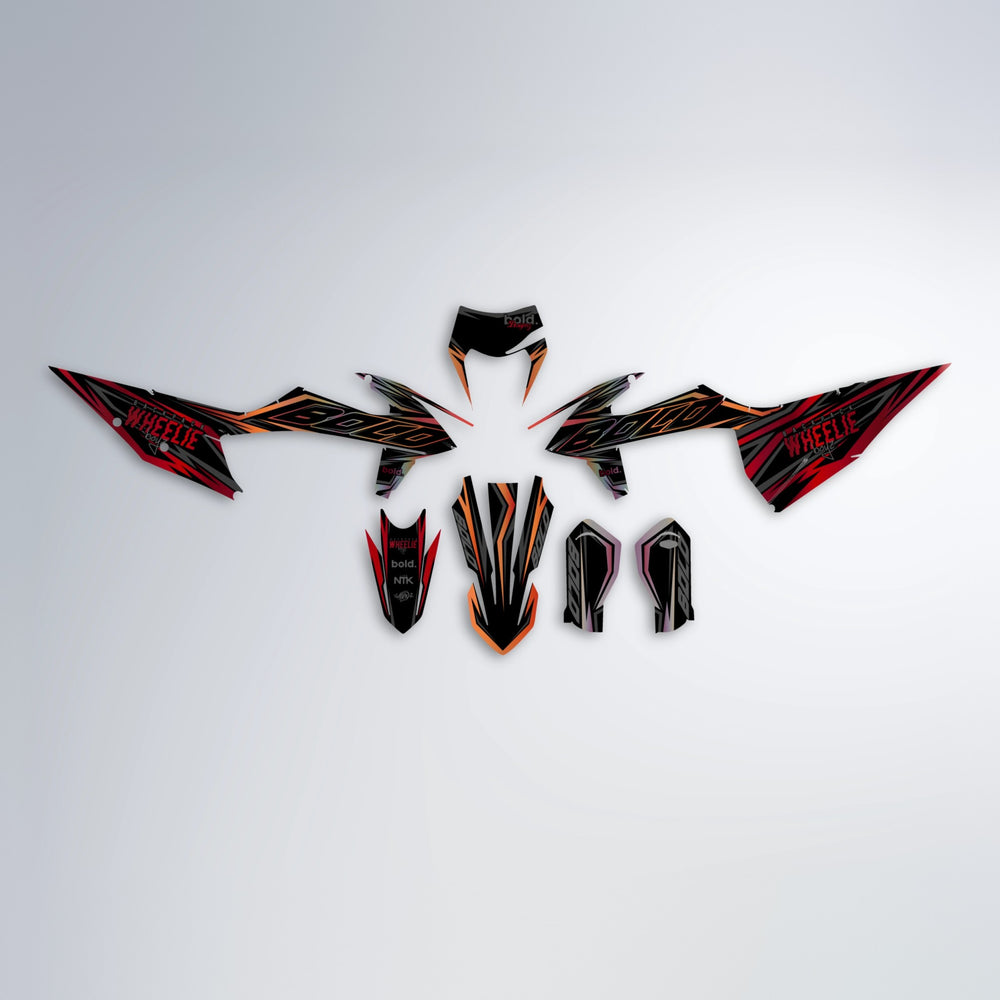 RAINBOW graphics kit parts layout in Red Chrome