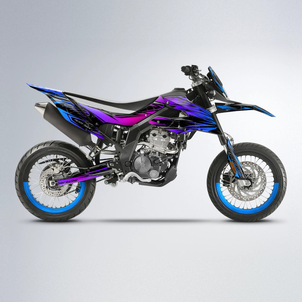 REDRUM Aprilia SX 125 supermoto graphics kit in Blue Purple Fade