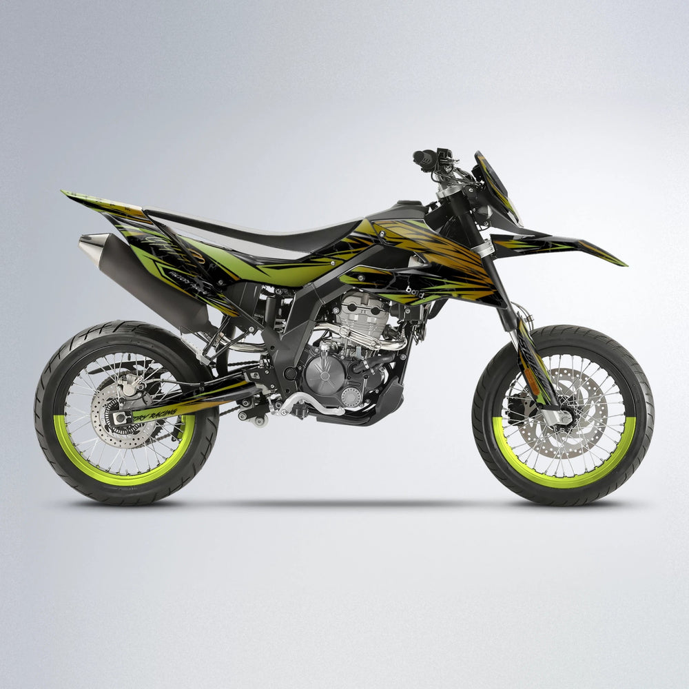REDRUM Aprilia SX 125 supermoto graphics kit in Olive