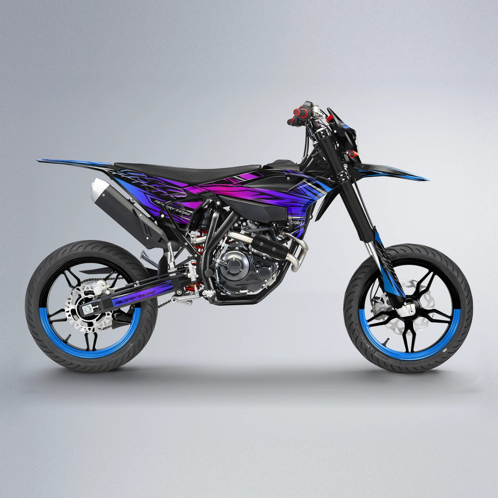 REDRUM Beta supermoto graphics kit in Blue Purple Fade