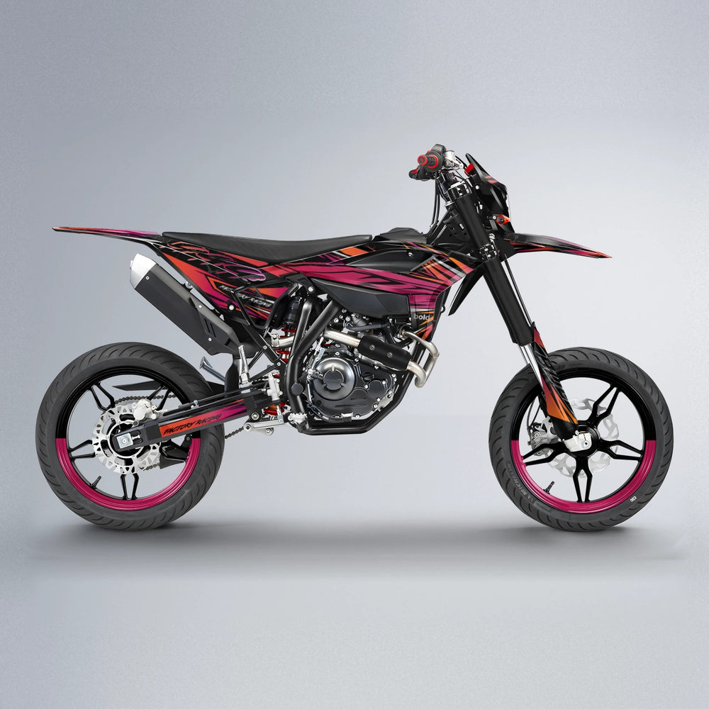 REDRUM Beta supermoto graphics kit in Red & Orange