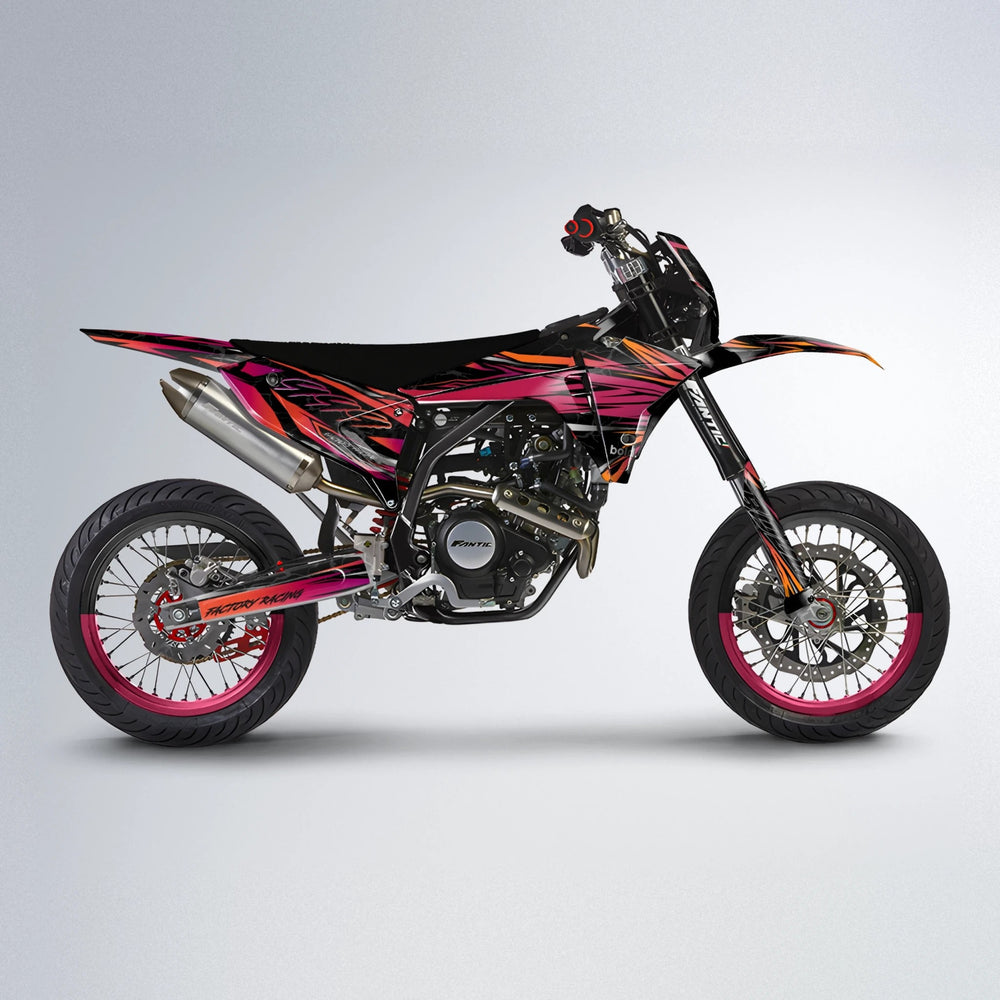 REDRUM Fantic supermoto graphics kit in Red & Orange