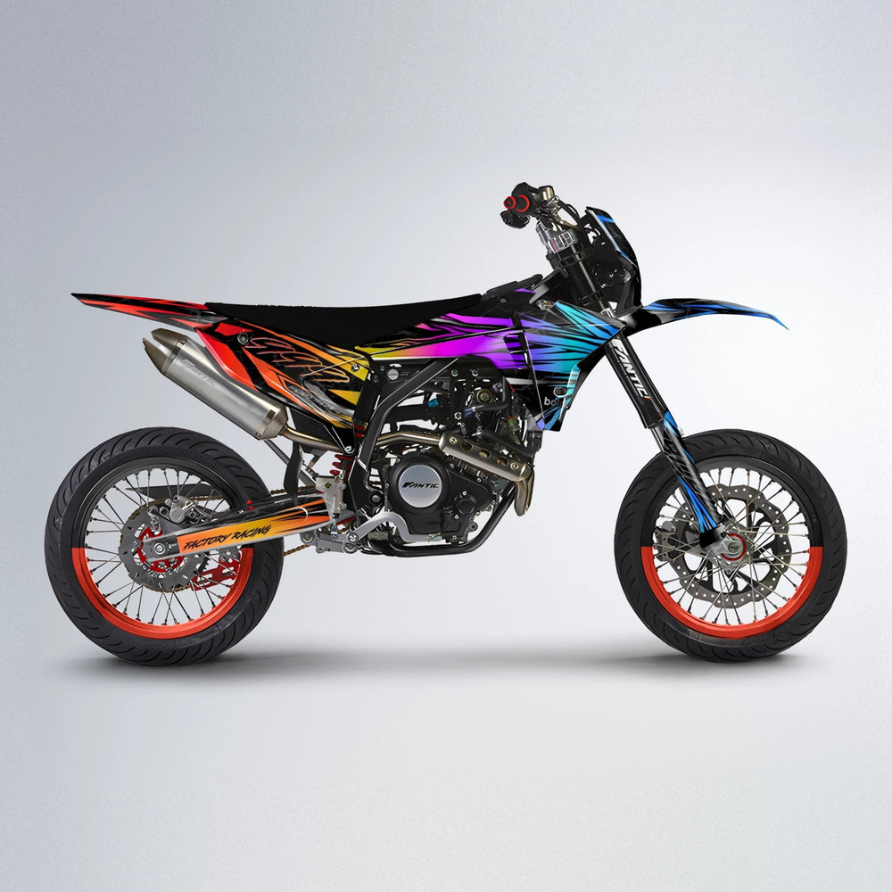 REDRUM Fantic supermoto graphics kit in Sunset Fade