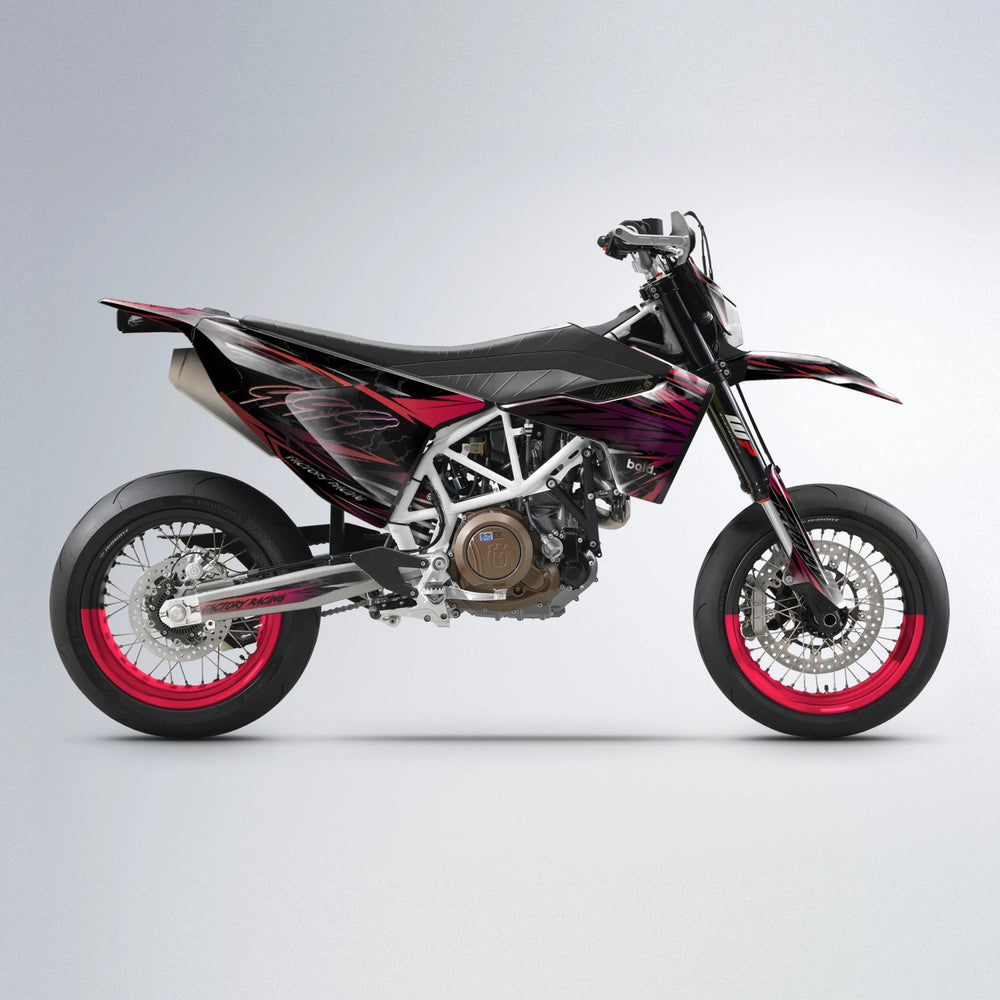REDRUM Husqvarna 701 supermoto graphics kit in Black & Red
