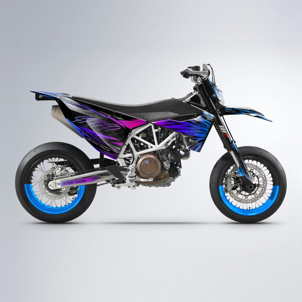 REDRUM Husqvarna 701 supermoto graphics kit in Blue Purple Fade