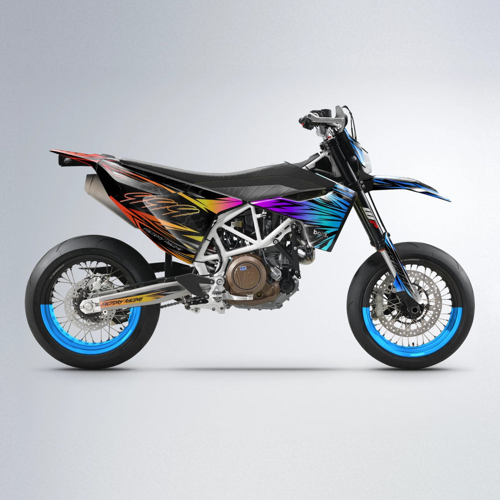 REDRUM Husqvarna 701 supermoto graphics kit in Sunset Fade