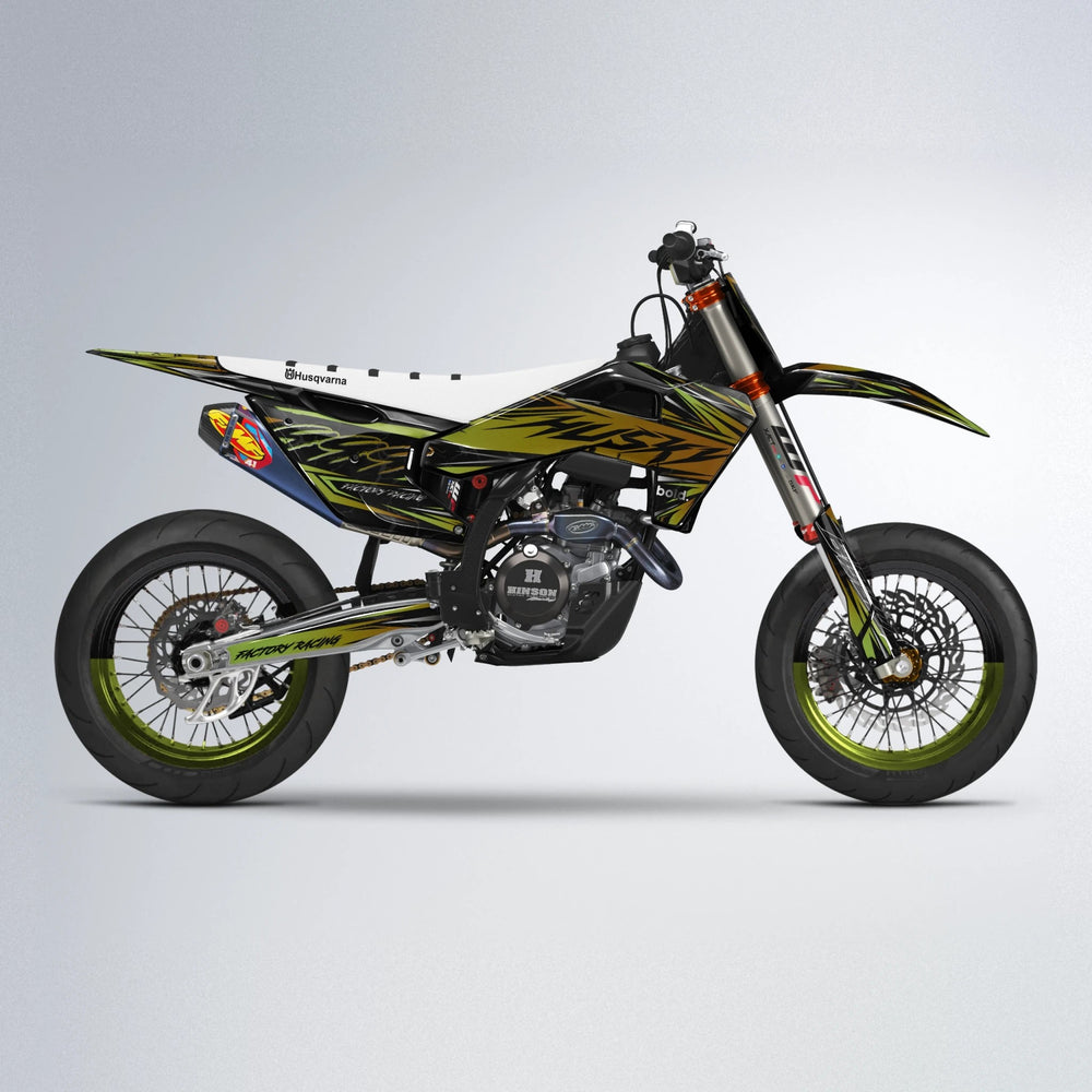 REDRUM Husqvarna FE/TE supermoto graphics kit in Olive