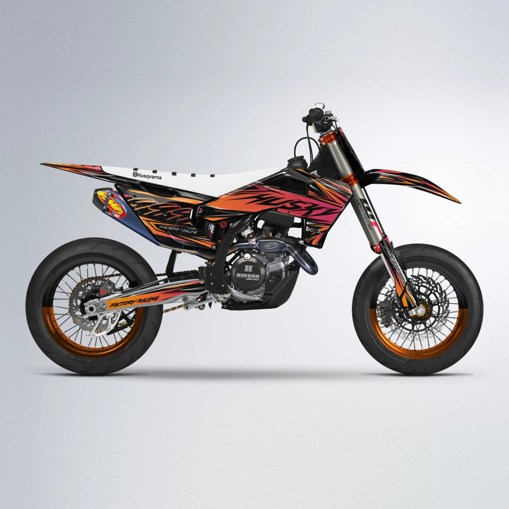 REDRUM Husqvarna FE/TE supermoto graphics kit in Orange