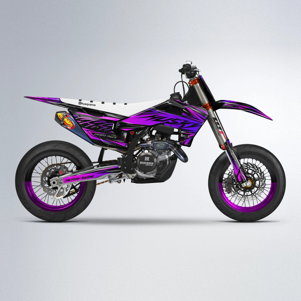 REDRUM Husqvarna FE/TE supermoto graphics kit in Pink