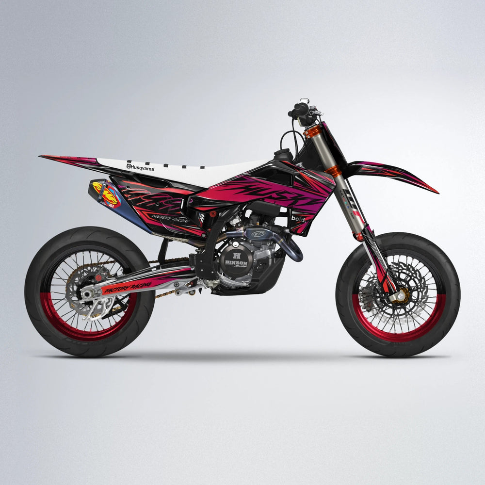 REDRUM Husqvarna FE/TE supermoto graphics kit in Red