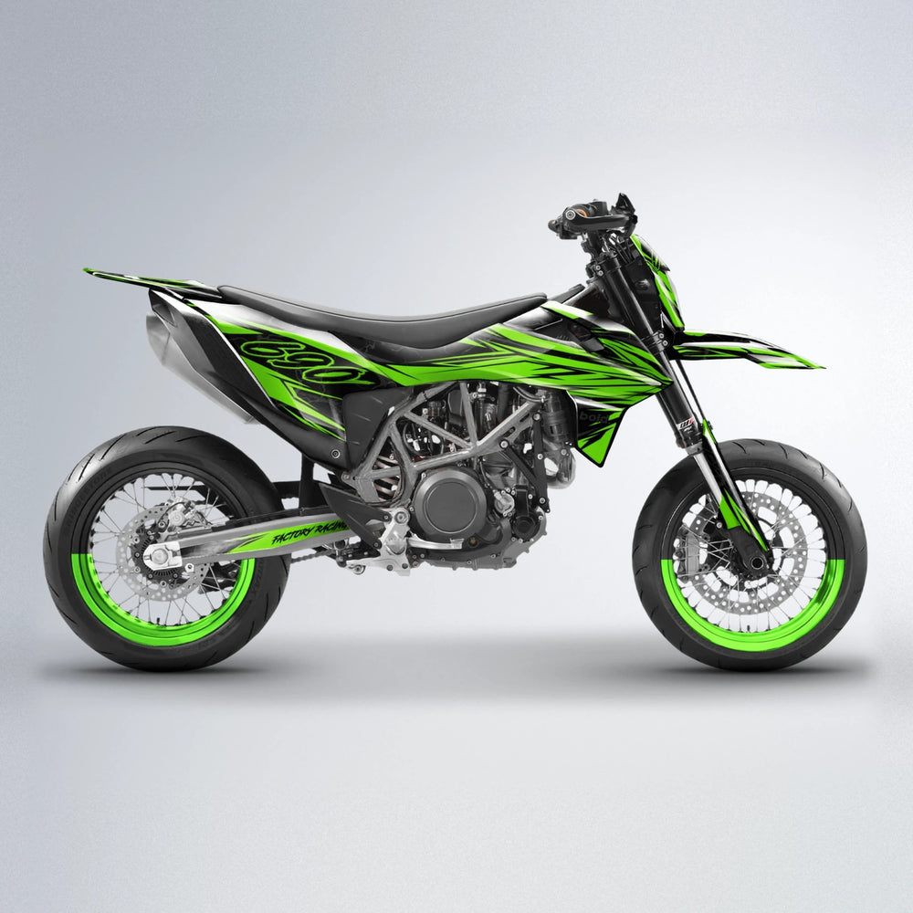 REDRUM KTM SMC 690 supermoto graphics kit in Green