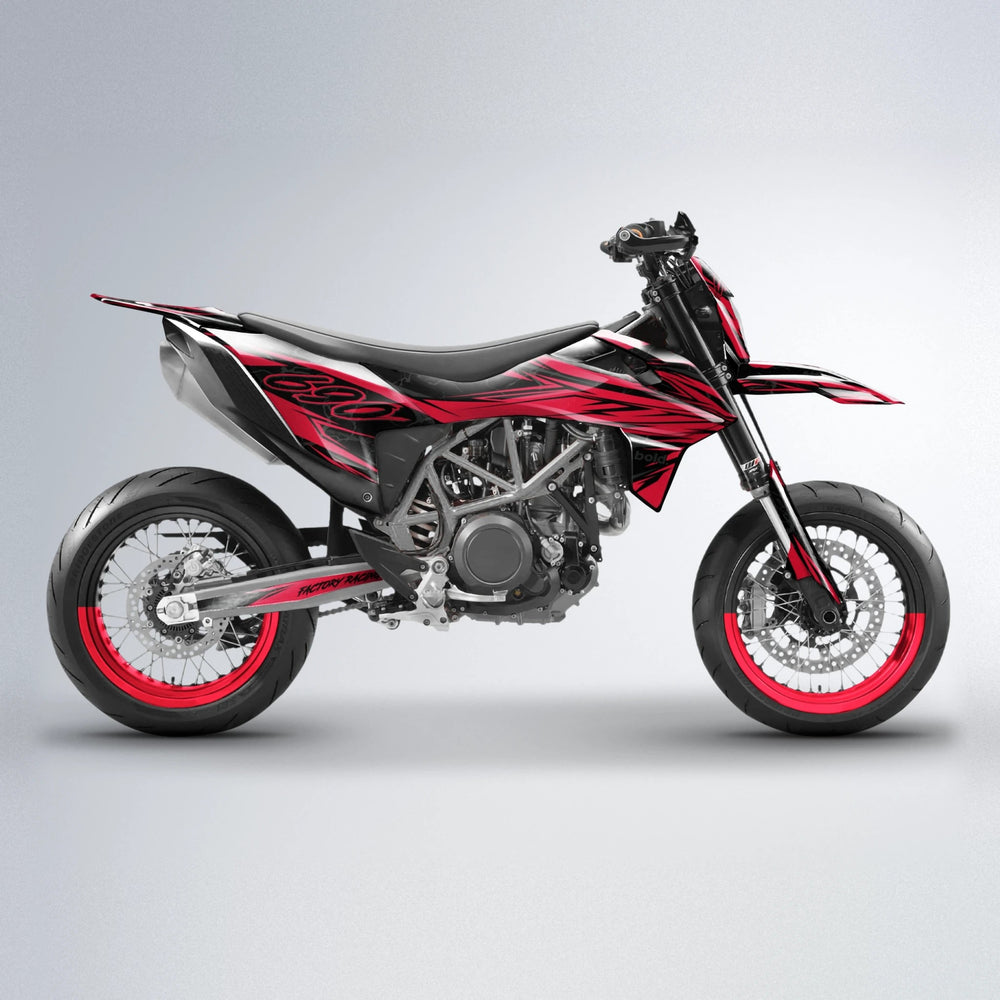 REDRUM KTM SMC 690 supermoto graphics kit in Red