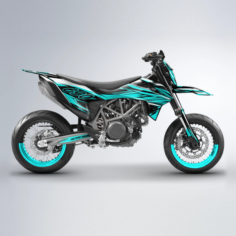REDRUM KTM SMC 690 supermoto graphics kit in Teal