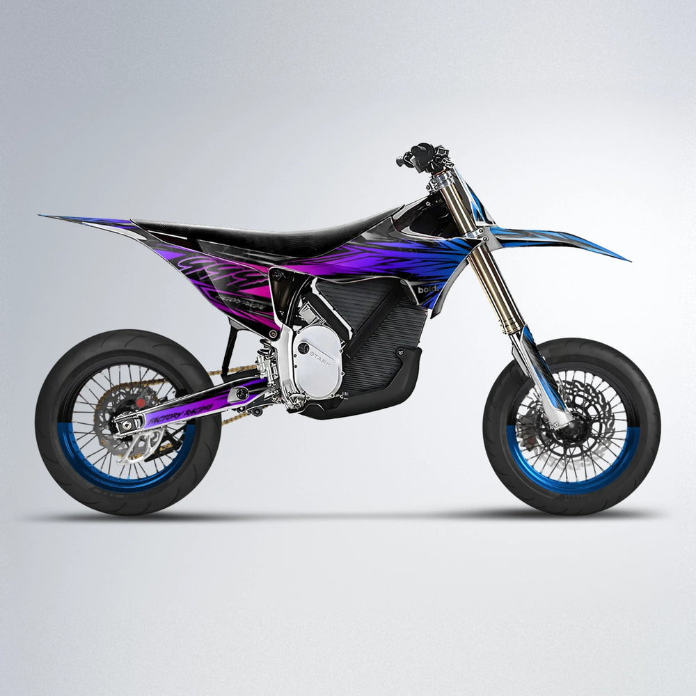 REDRUM Stark Varg SM supermoto graphics kit in Blue Purple Fade