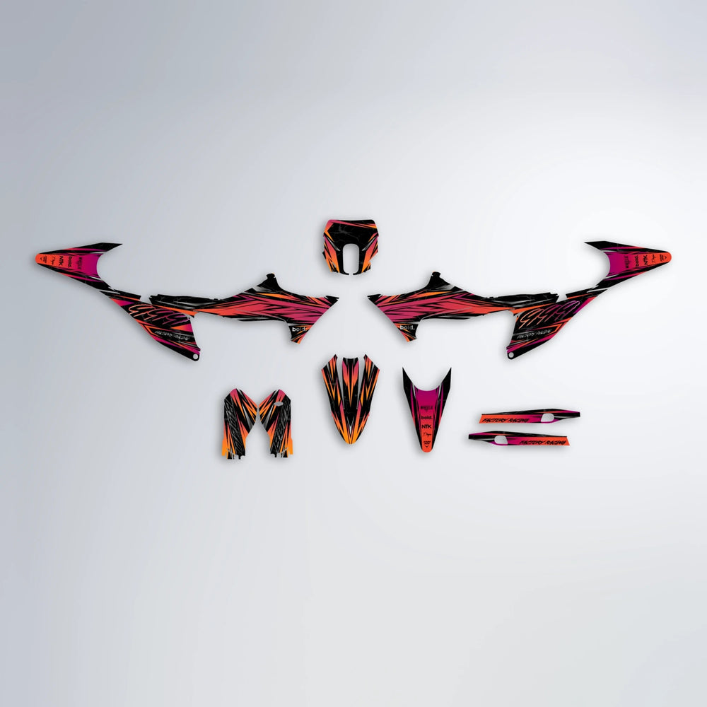 REDRUM Stark Varg SM graphics kit parts layout in Red & Orange