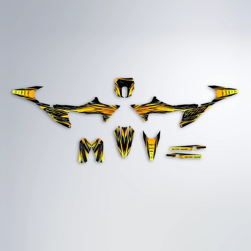 REDRUM Stark Varg SM graphics kit parts layout in Yellow