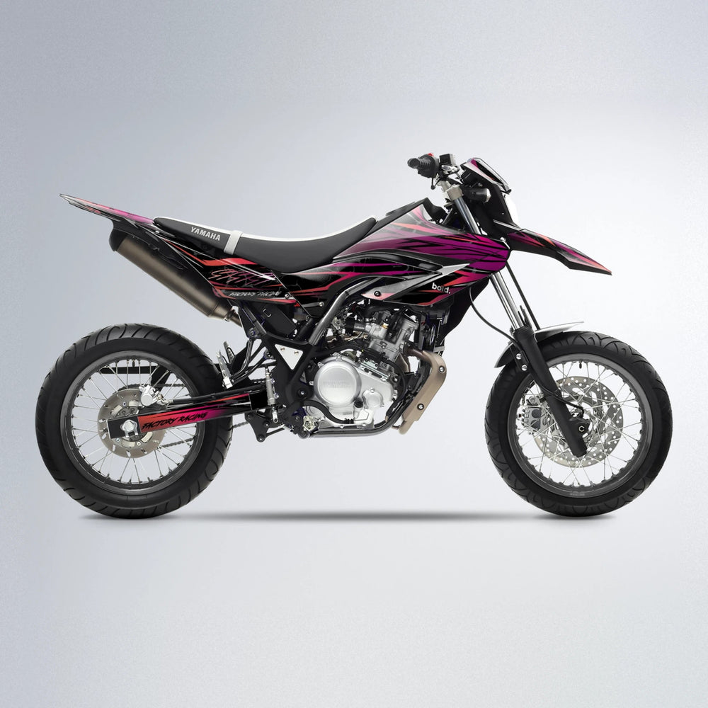 REDRUM Yamaha WR 125X supermoto graphics kit in Black & Red