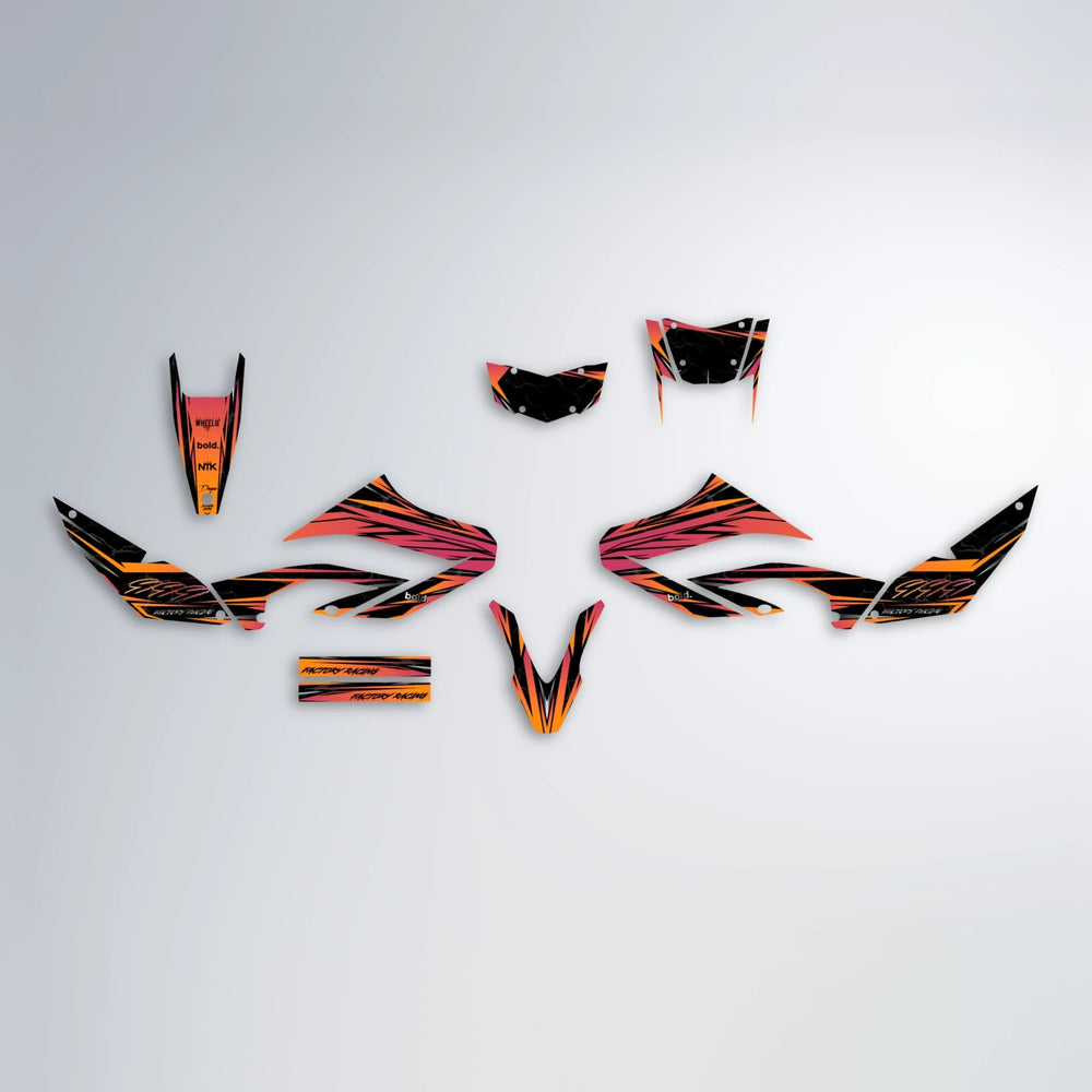 REDRUM Yamaha WR 125X graphics kit parts layout in Orange