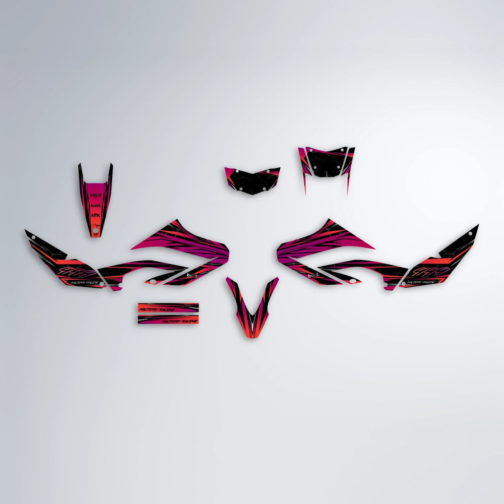 REDRUM Yamaha WR 125X graphics kit parts layout in Red