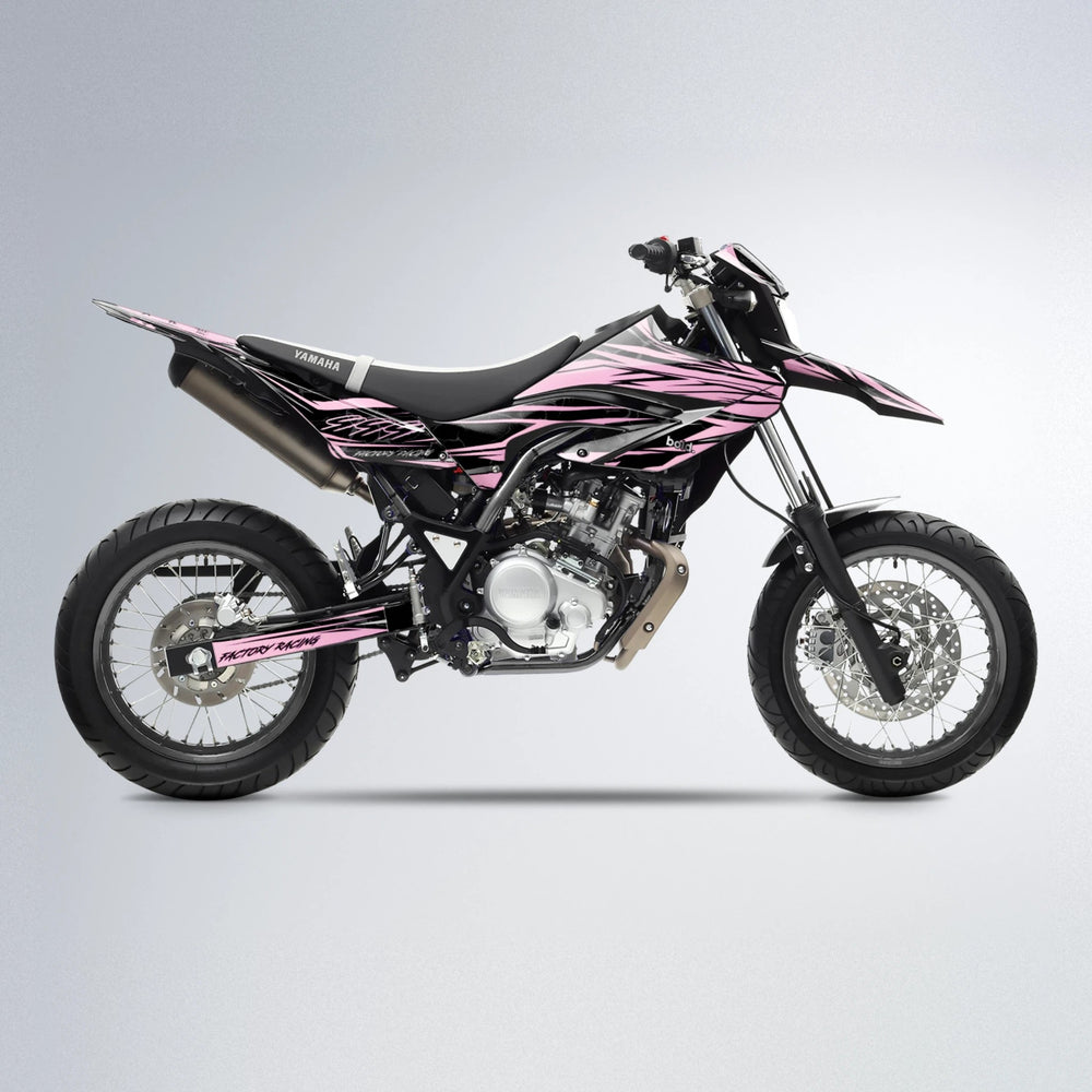 REDRUM Yamaha WR 125X supermoto graphics kit in Sakura Pink
