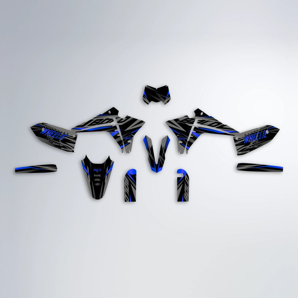 RETAIN Fantic graphics kit parts layout in Blue