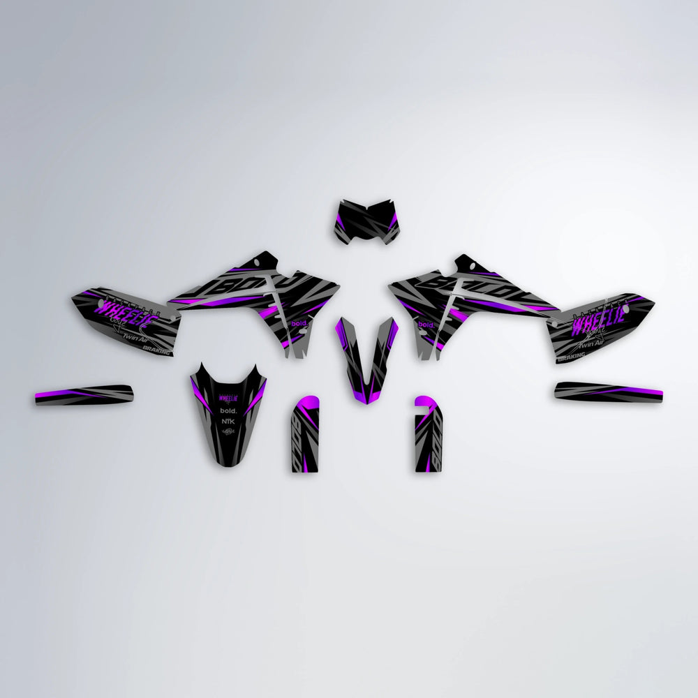 RETAIN Fantic graphics kit parts layout in Pink