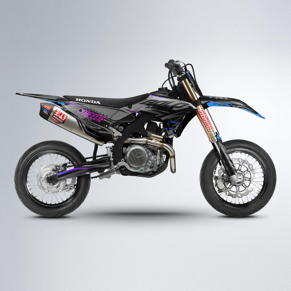 RETAIN Honda supermoto graphics kit in Blue Purple Fade