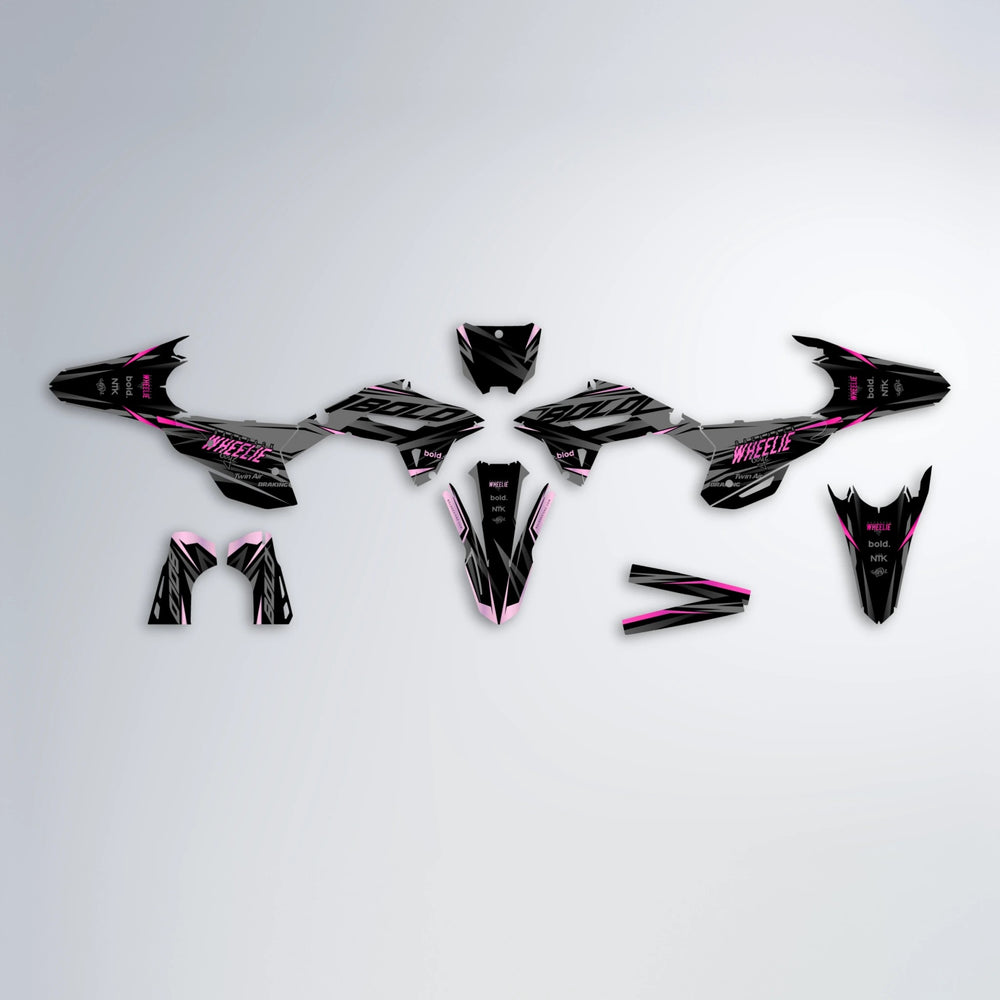 RETAIN Honda graphics kit parts layout in Flamingo