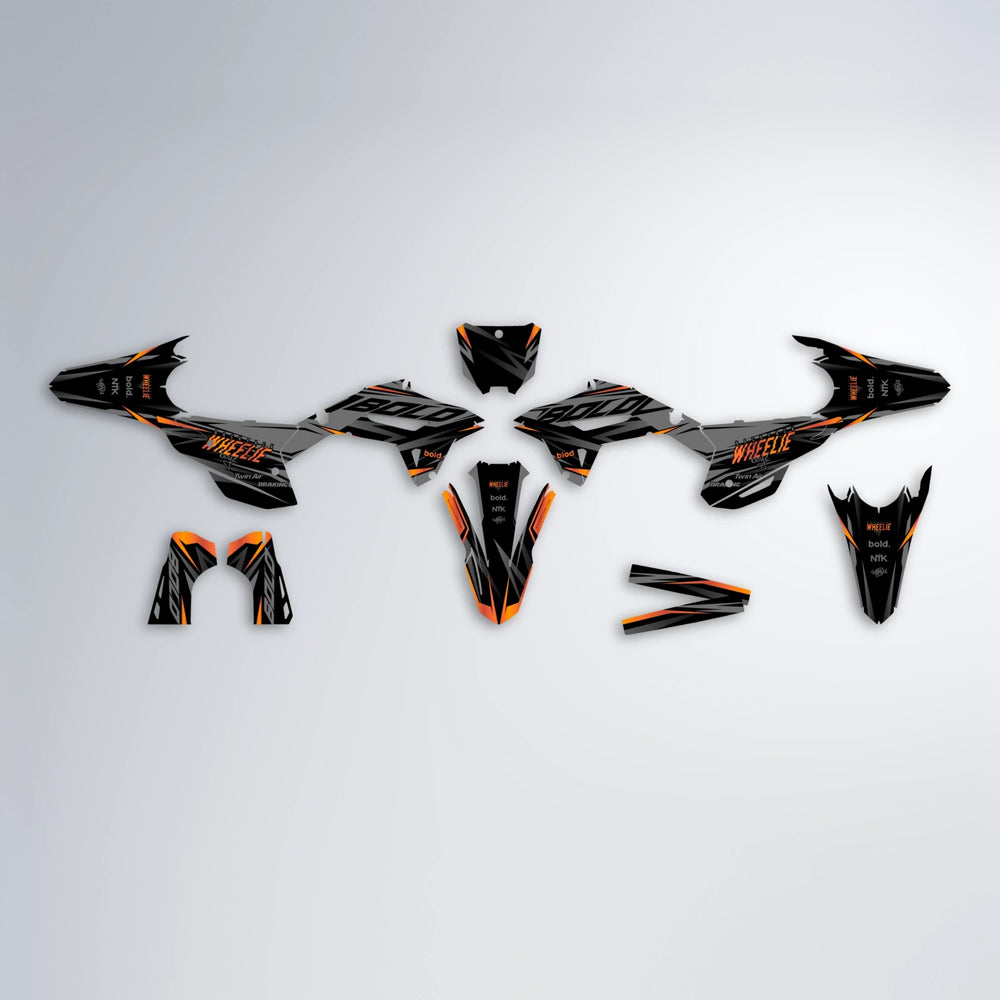 RETAIN Honda graphics kit parts layout in Orange