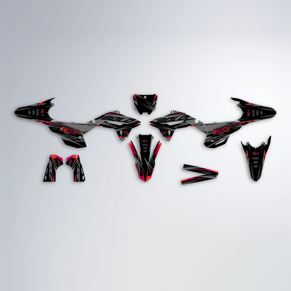 RETAIN Honda graphics kit parts layout in Red