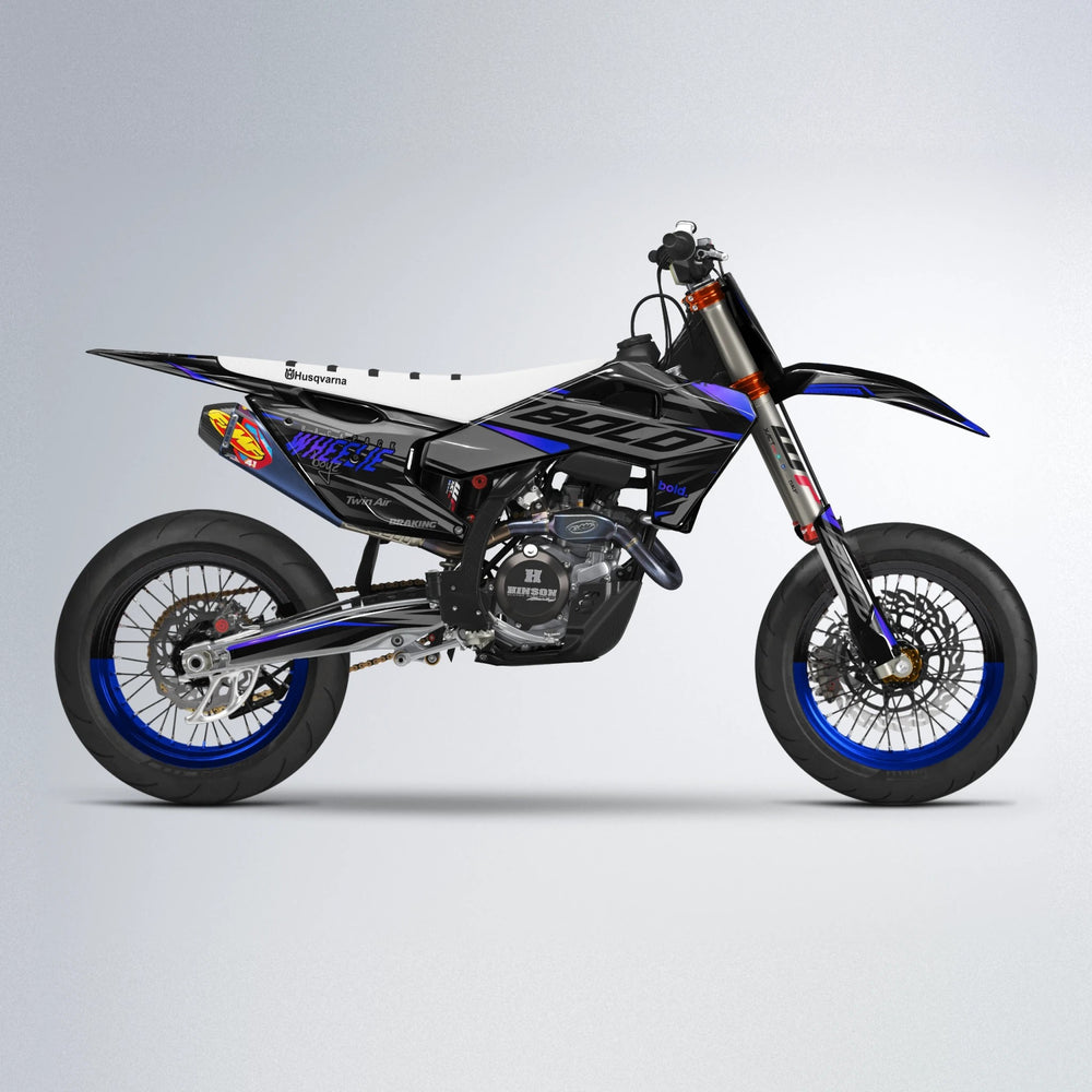 RETAIN Husqvarna FE/TE supermoto graphics kit in Blue
